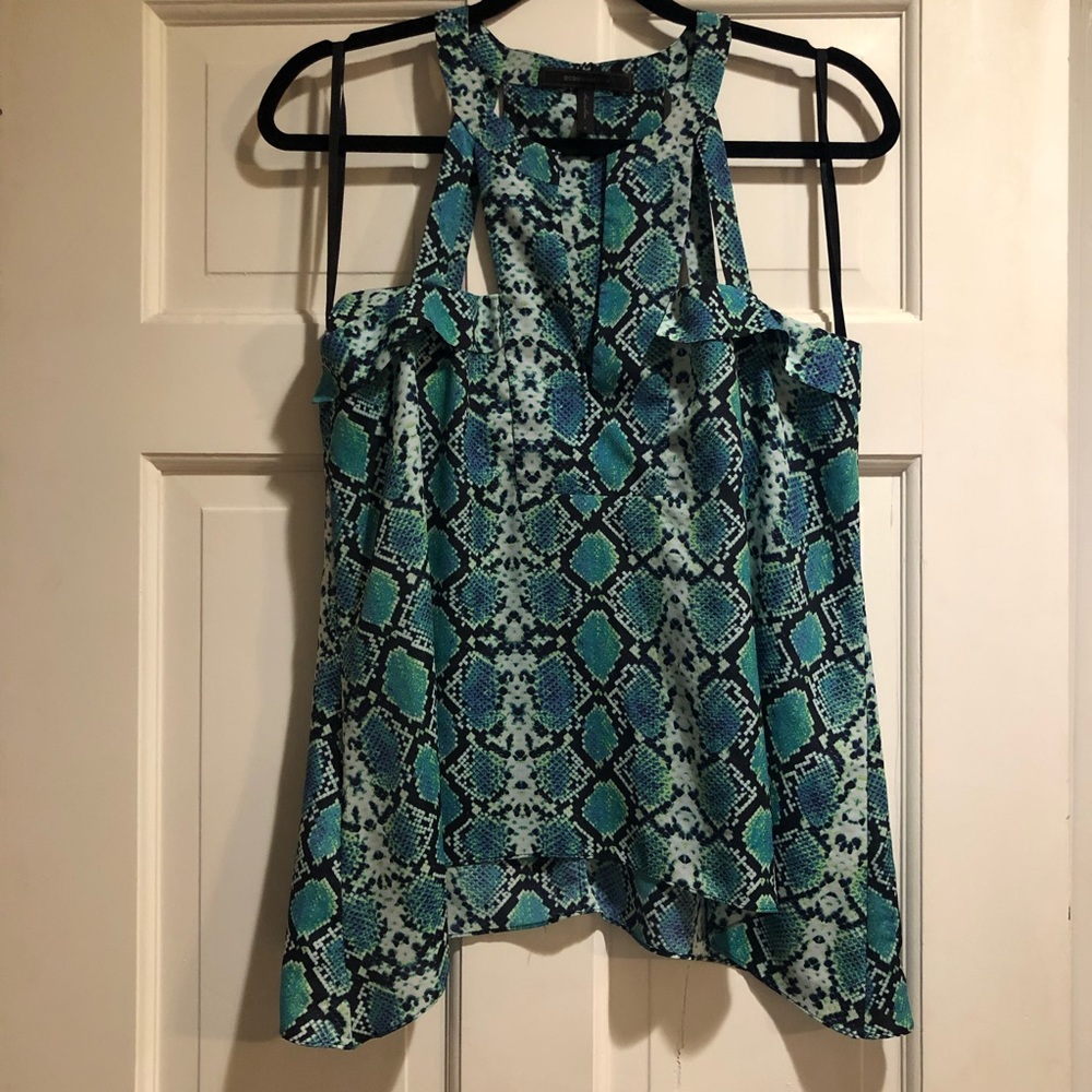 BCBG Snake Print Top
